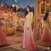 Guipure Cotton Dyeable Fabric with Sunburst and Rose motifs