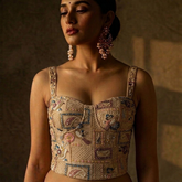 Designer Readymade Corset on Embroidered Netembroidered Net Fabric