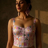 Designer Readymade Corset on Pastel Pink Paithani Fabric