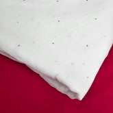 Bunaawat Georgette Dyeable Mukesh (Silver Color) Work Fabric