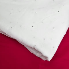 Bunaawat Georgette Dyeable Mukesh (Silver Color) Work Fabric