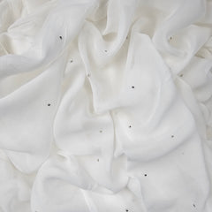 Bunaawat Georgette Dyeable Mukesh (Silver Color) Work Fabric