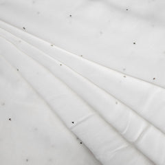 Bunaawat Georgette Dyeable Mukesh (Silver Color) Work Fabric