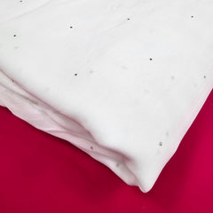 Bunaawat Georgette Dyeable Mukesh (Gold Color) Work Fabric