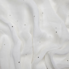 Bunaawat Georgette Dyeable Mukesh (Gold Color) Work Fabric