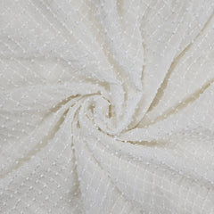 Noor-Dana Georgette Dyeable Handwork fabric with Diamond Grid and Cutdana work