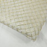 Dyeable Organza Fabric with Gold Color Gota Patti work and Grid Pattern