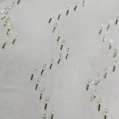 Saaz Georgette Dyeable Handwork fabric with Zigzag Sequin work