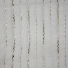 Saaz Georgette Dyeable Handwork fabric with Linear Sequin work