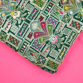 Purvi Deep Bottle Green Base Georgette Fabric with Intricate Multi-thread Embroidery, Sequins and Zari Work