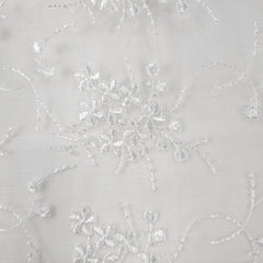 Daphne Floral Lacey Embroidered Net Fabric