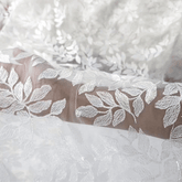 Lisa Sequin Embroidered White Lacey Net Fabric