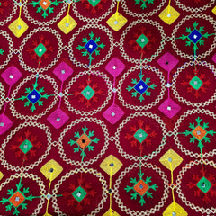 Maroon Phulkari Dupatta