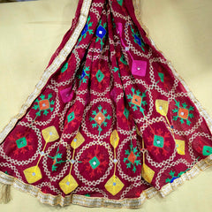 Maroon Phulkari Dupatta