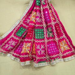 Pink Phulkari Dupatta