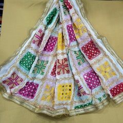 White Phulkari Dupatta