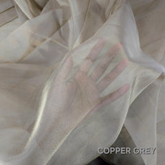 Copper Grey Silk Tissue Fabric
