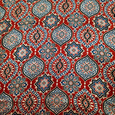 Elegant Handblock Ajrakh Print on Pure Modal Fabric – Traditional Floral Motifs on Maroon Base