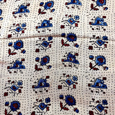 Elegant Handblock Ajrakh Print on Pure Modal Fabric – Geometric Floral Motifs on White Base