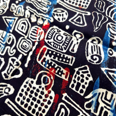 Elegant Handblock Ajrakh Print on Pure Modal Fabric – Random Motifs on Black Base