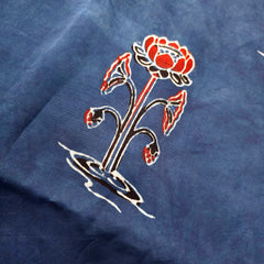 Elegant Handblock Ajrakh Print on Pure Modal Fabric – Floral Motifs on Indigo Base