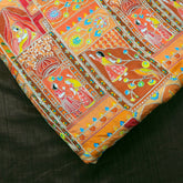 Jodha Akbar Orange Dola Silk Fabric