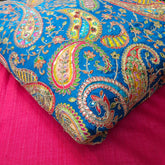 Blue Crepe Base Fabric with Multicolor Embroidery & Zari, Sequin work