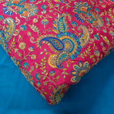 Pink Crepe Base Fabric with Multicolor Embroidery & Zari, Sequin work