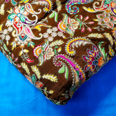 Walnut Brown Crepe Base Fabric with Multicolor Embroidery & Zari, Sequin work