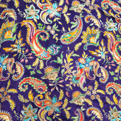 Wine Crepe Base Fabric with Multicolor Embroidery & Zari, Sequin work