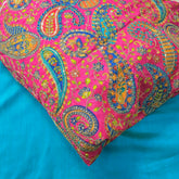 Pink Crepe Base Fabric with Multicolor Paisley Embroidery & Zari, Sequin work