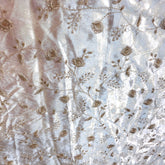 Shahi Dyeable Velvet Fabric with Zari Floral Work