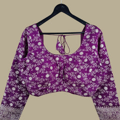 Zarmina Wine Banarasi Brocade with Round Neckline