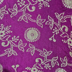 Zarmina Wine Banarasi Brocade with Round Neckline