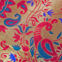 Kamalmor Red Paithani Blouse Blouse with Round Neckline