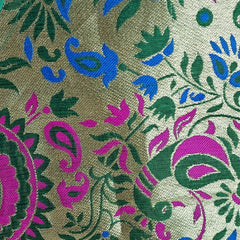 Kamalmor Paithani Blouse Green Color Blouse with Round Neckline