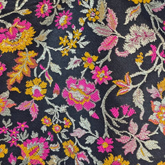 Phoolzar Black Banaras Brocade Blouse with Round Neckline