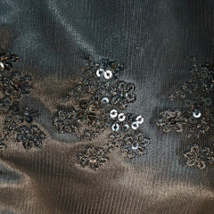 Nazakat Black Net V Neck Blouse with Sequin Work