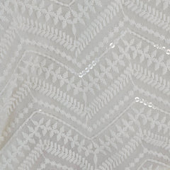 Chandni Chikankari & Sequin Work Blouse with Round Neckline