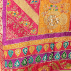 Nusrat Dola Silk Dark Orange Color Blouse with Round Neckline