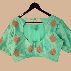 Zarqaa Embroidered Blouse with Curvy V Neckline