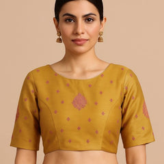 Zarqaa Embroidered Blouse with Curvy V Neckline