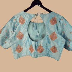 Zarqaa Embroidered Blouse with Curvy V Neckline