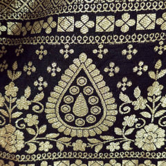 Nupur Black Color Banarasi Brocade Blouse with Sweetheart Neckline