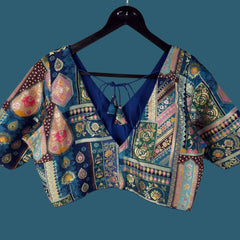 Bahaar Dola Silk Base Blouse with V Neckline