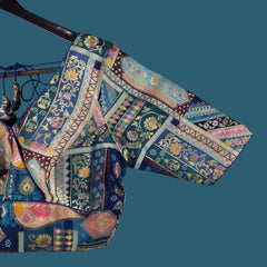 Bahaar Dola Silk Base Blouse with V Neckline