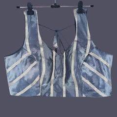 Noorani Grey Color Blouse with Sweetheart Neckline