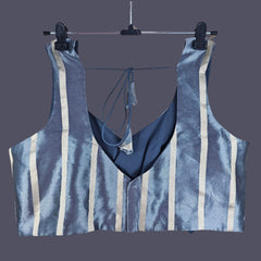 Noorani Grey Color Blouse with Sweetheart Neckline