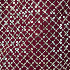 Jhilmil Maroon Color Blouse with V Neckline