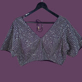 Jhilmil Wine Color Blouse with V Neckline